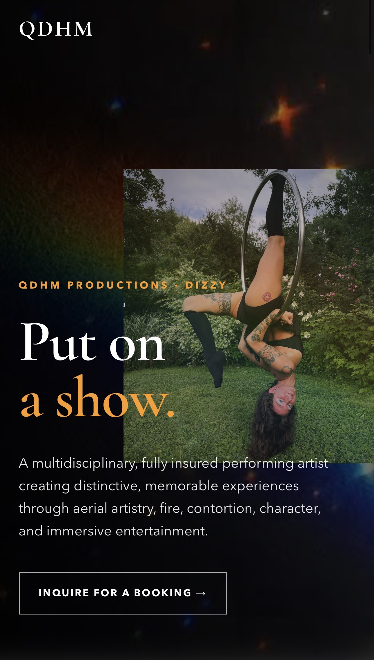 QDHM Productions mobile website
